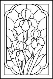 Art nouveau iris pattern