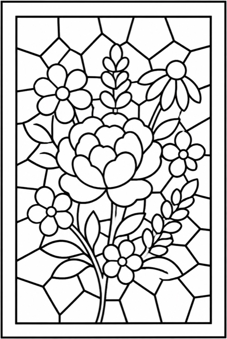 The same bouquet redrawn with every cell closed